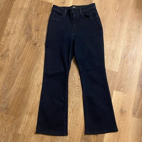 Aritzia Motive Flare Jeans High Rise Tight Flared Jeans Wide Leg Dark Size 28 - Picture 3 of 8